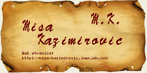 Miša Kazimirović vizit kartica